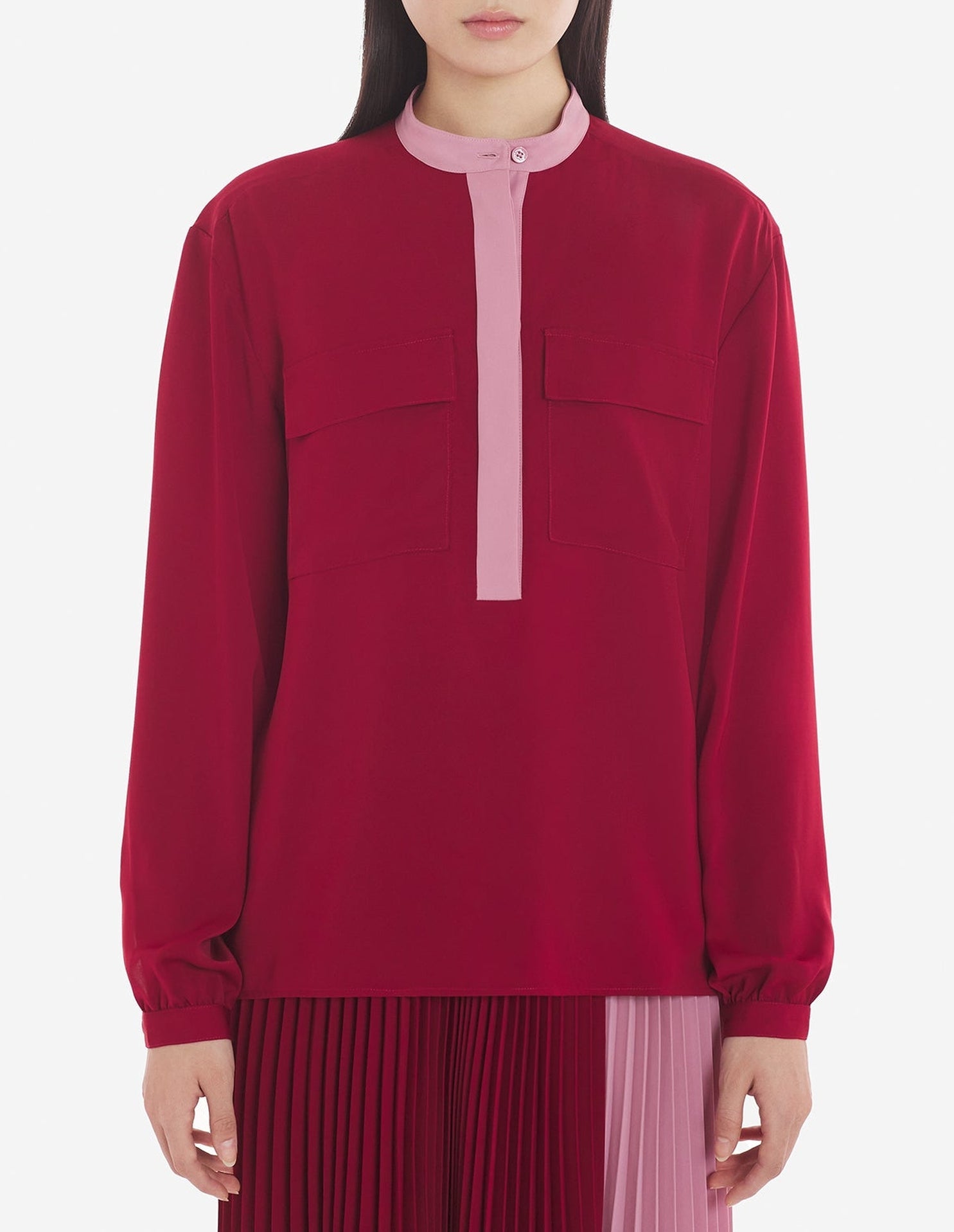 Blouse avec deux poches à l'avant - Brick Red