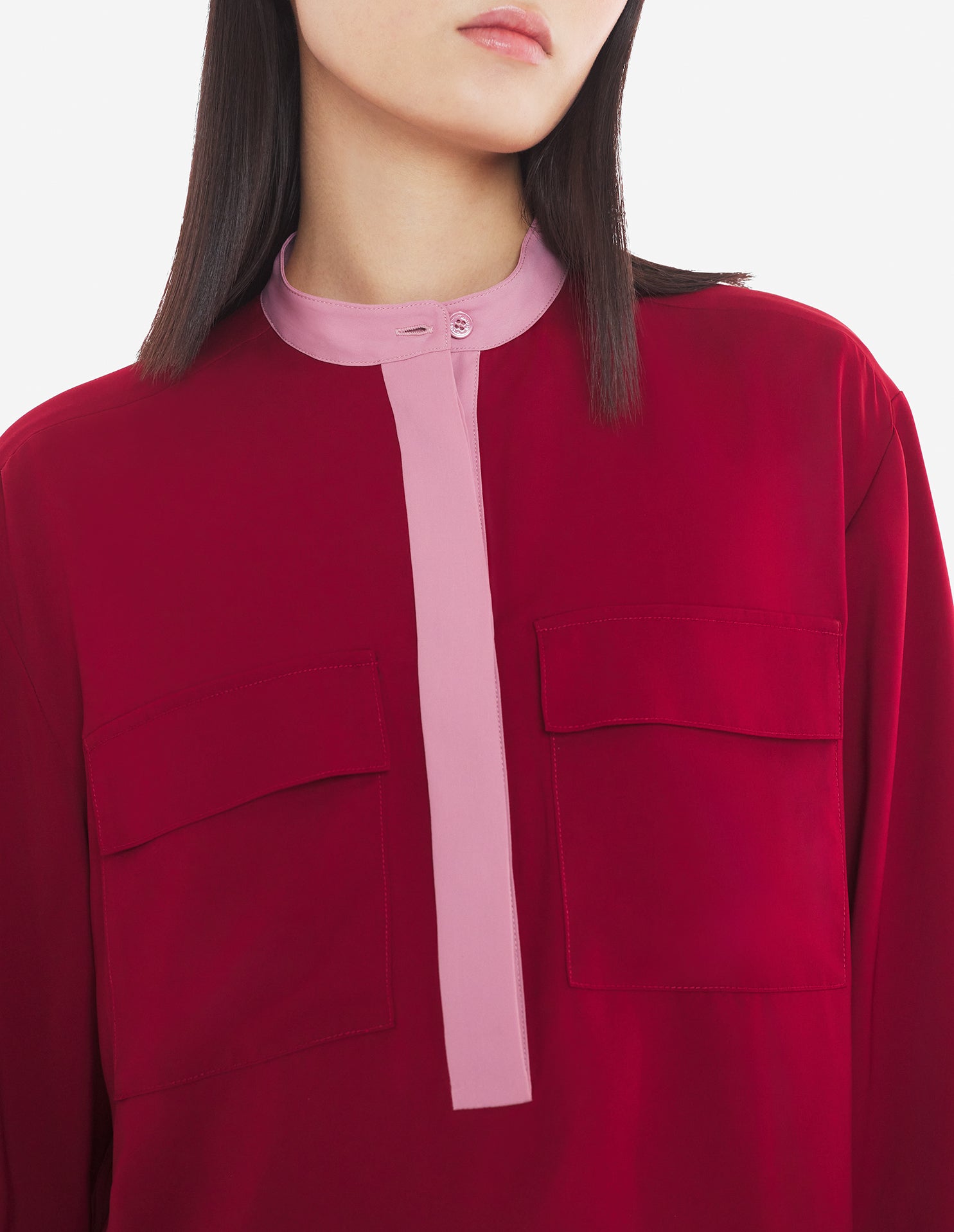 Blouse avec deux poches à l'avant - Brick Red