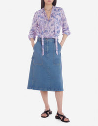 Blouse à plis et motif - Lilac Design