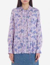 Pleated blouse with pattern - Lilac Design