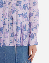 Pleated blouse with pattern - Lilac Design