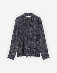 Front Pleats Blouse - Ink Blue Design