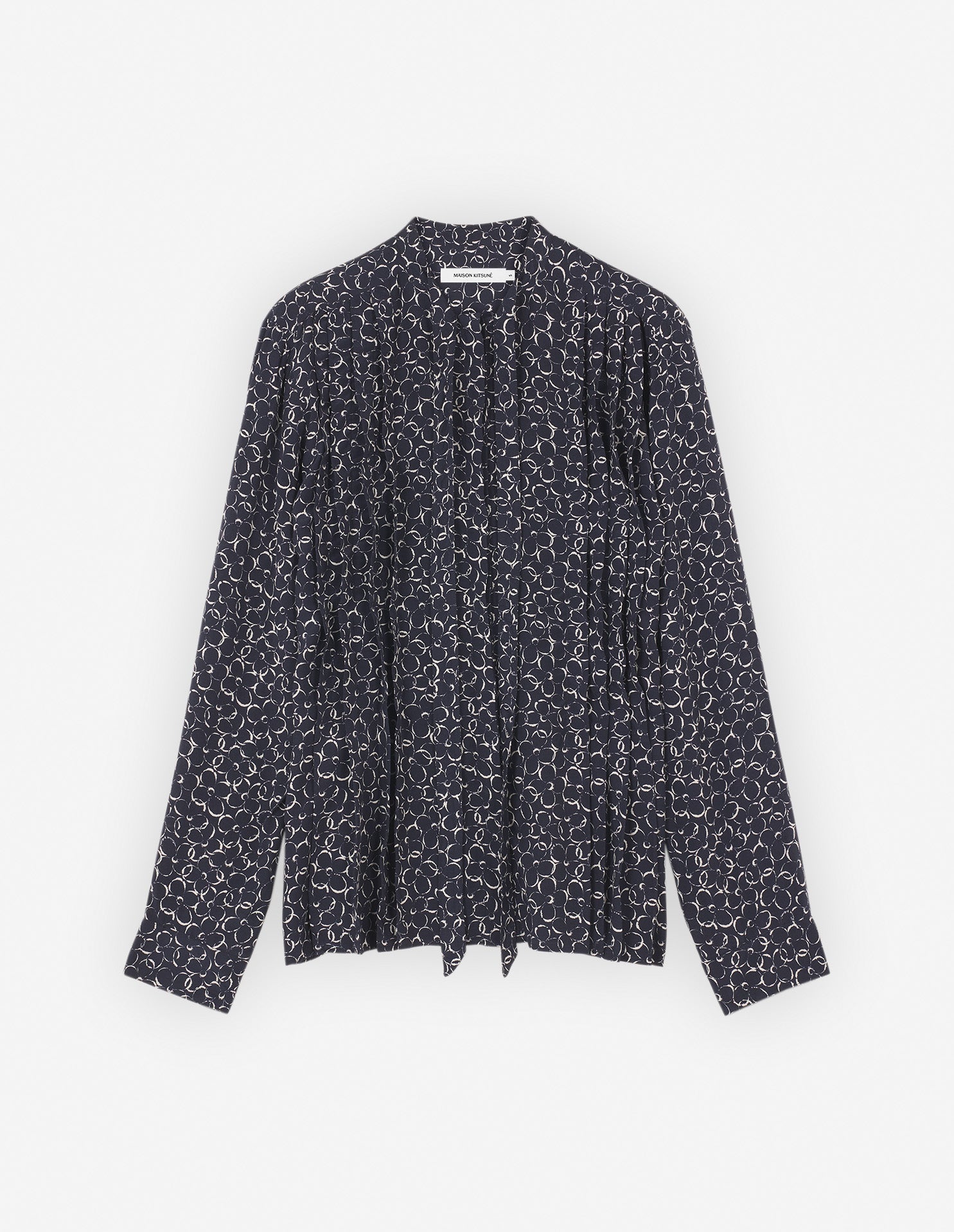 Front Pleats Blouse - Ink Blue Design
