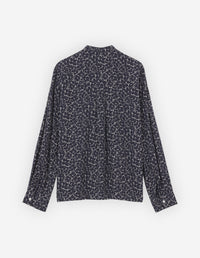 Front Pleats Blouse - Ink Blue Design