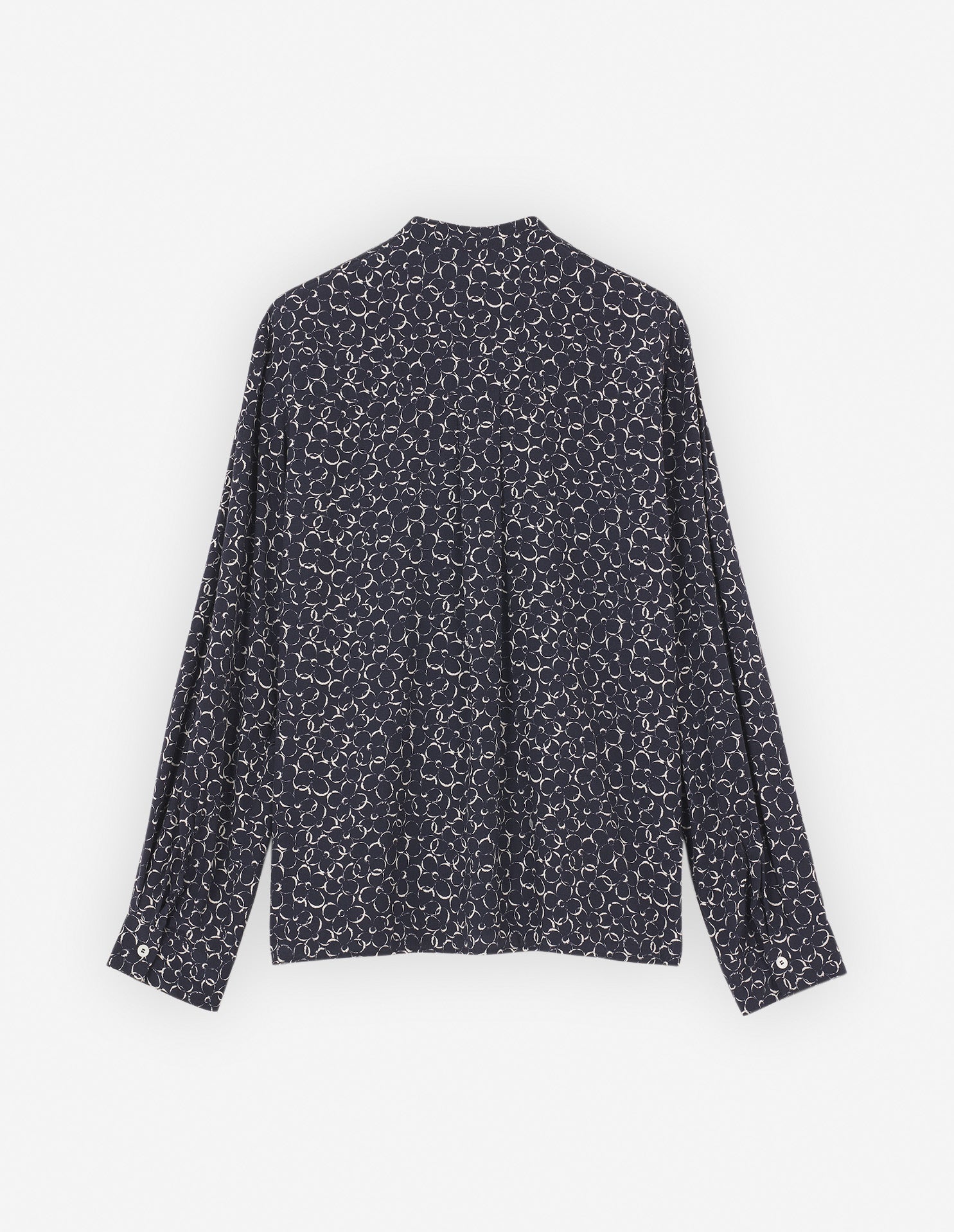 Front Pleats Blouse - Ink Blue Design