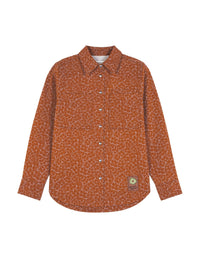 Long-sleeved overshirt with pattern - Tobacco Design