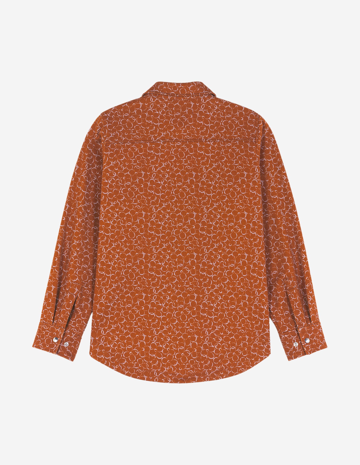 Long-sleeved overshirt with pattern - Tobacco Design