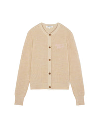Maison Kitsune Handwriting Comfort Cardigan - Chalk Yellow Melange