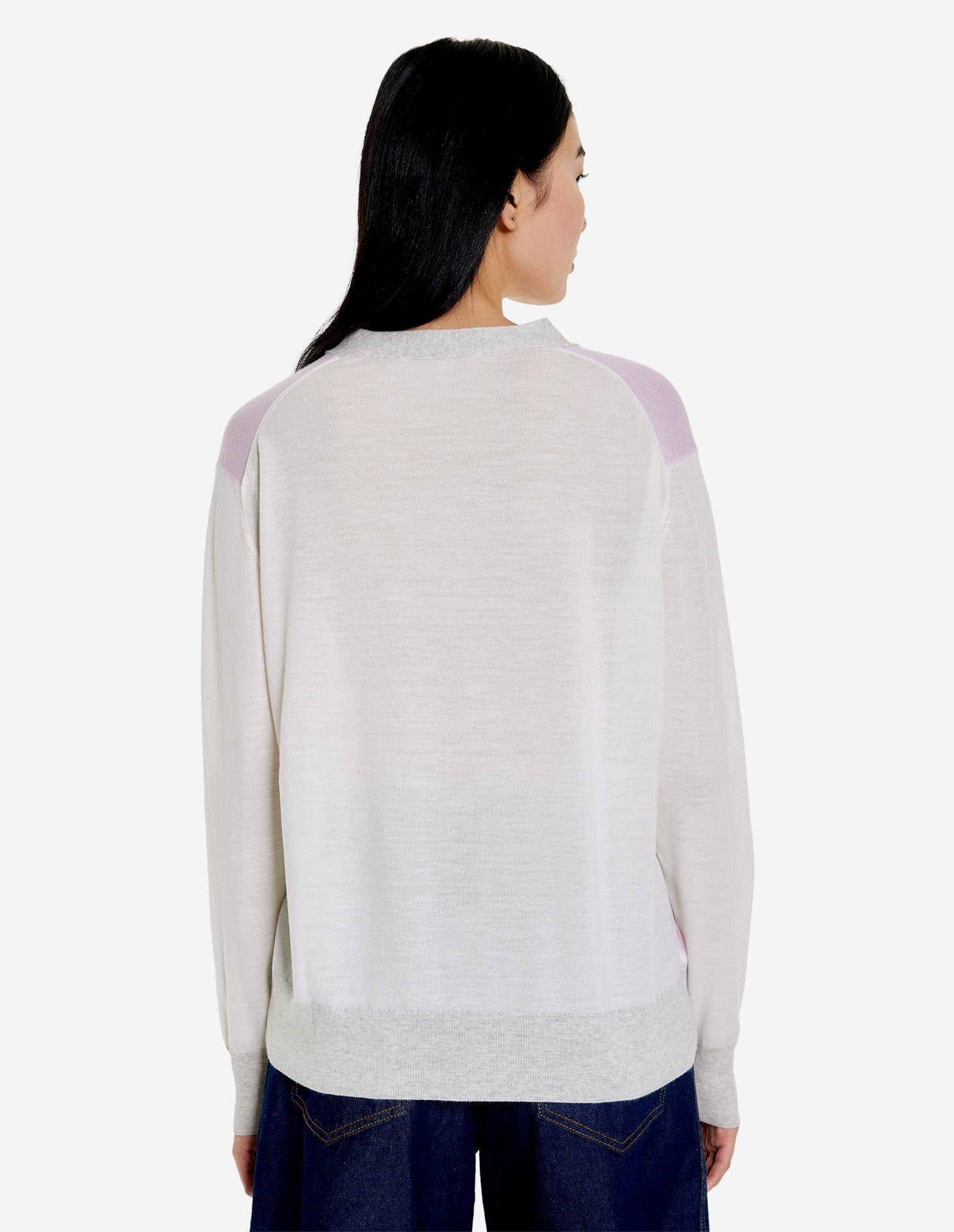 Cardigan Baby Fox à manches longues en laine - Pale Pink