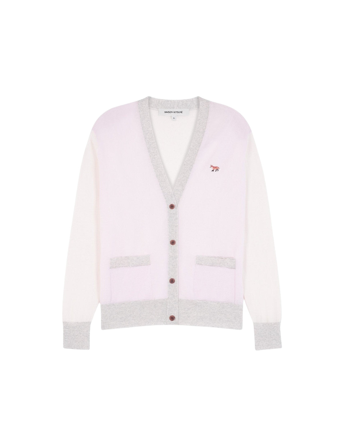 Cardigan Baby Fox à manches longues en laine - Pale Pink