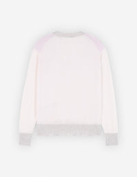 Cardigan Baby Fox à manches longues en laine - Pale Pink
