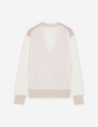 Baby Fox Patch Color Block Cardigan - Pasture Rose