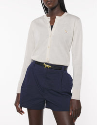 Baby Fox wool patch cardigan - Marble