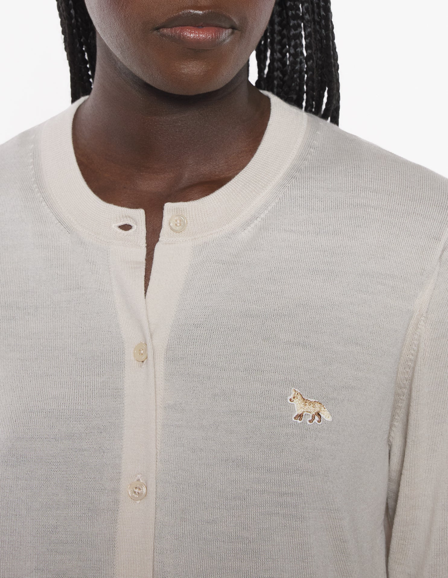 Cardigan Patch Baby Fox en laine - Marble