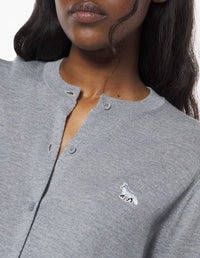 Baby Fox wool cardigan - Medium Grey Melange