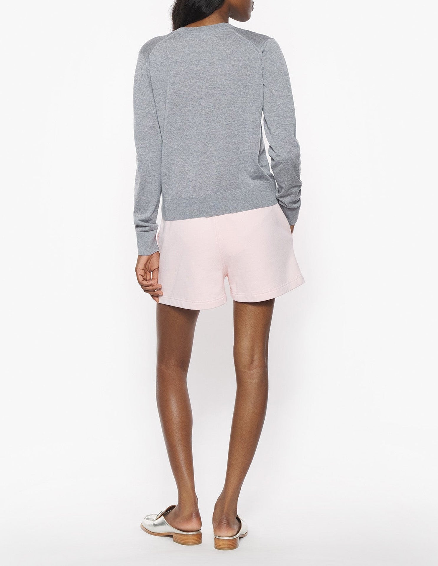 Baby Fox wool cardigan - Medium Grey Melange