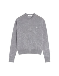 Baby Fox wool cardigan - Medium Grey Melange