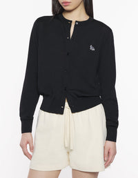 Baby Fox wool cardigan - Black