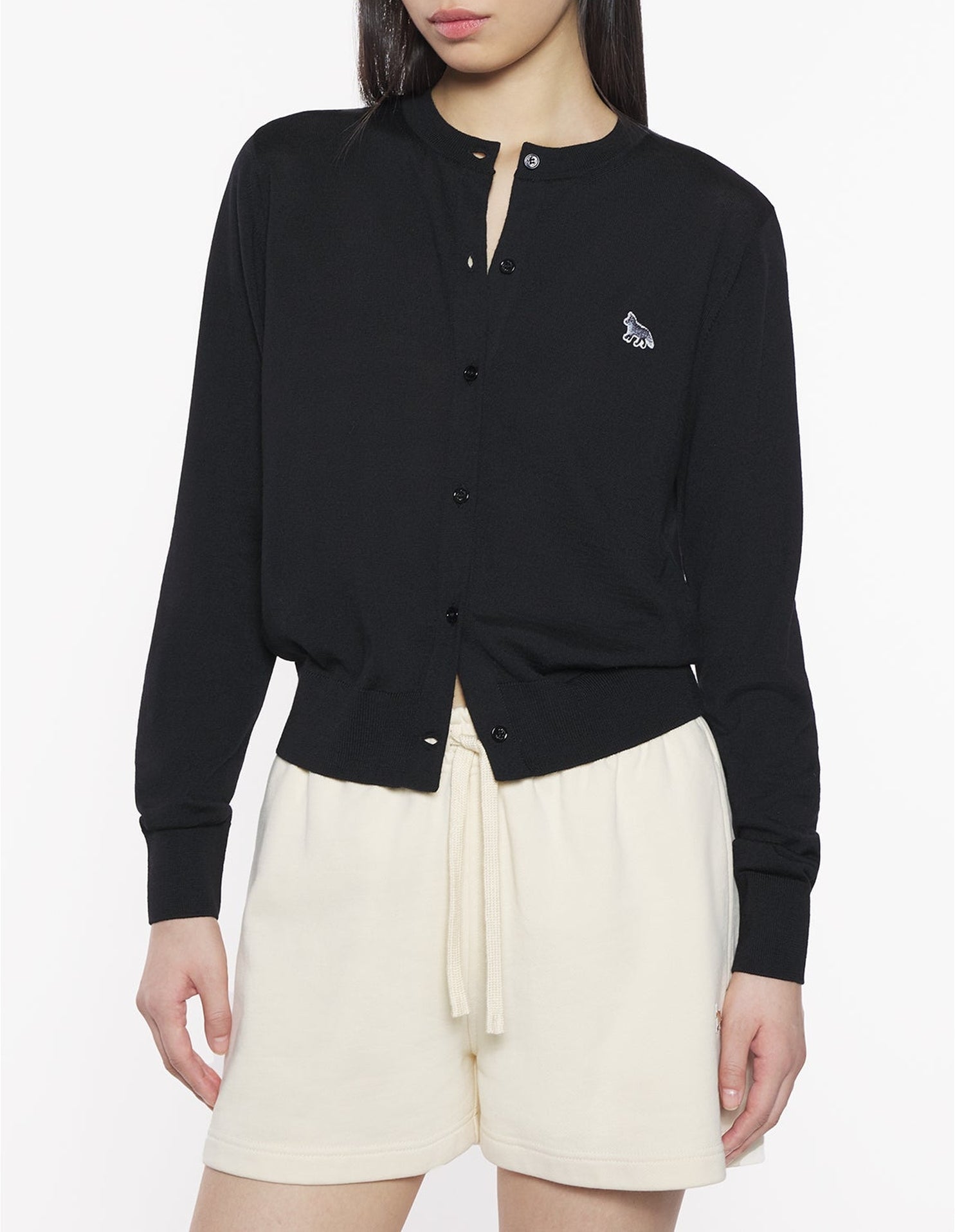 Baby Fox wool cardigan - Black