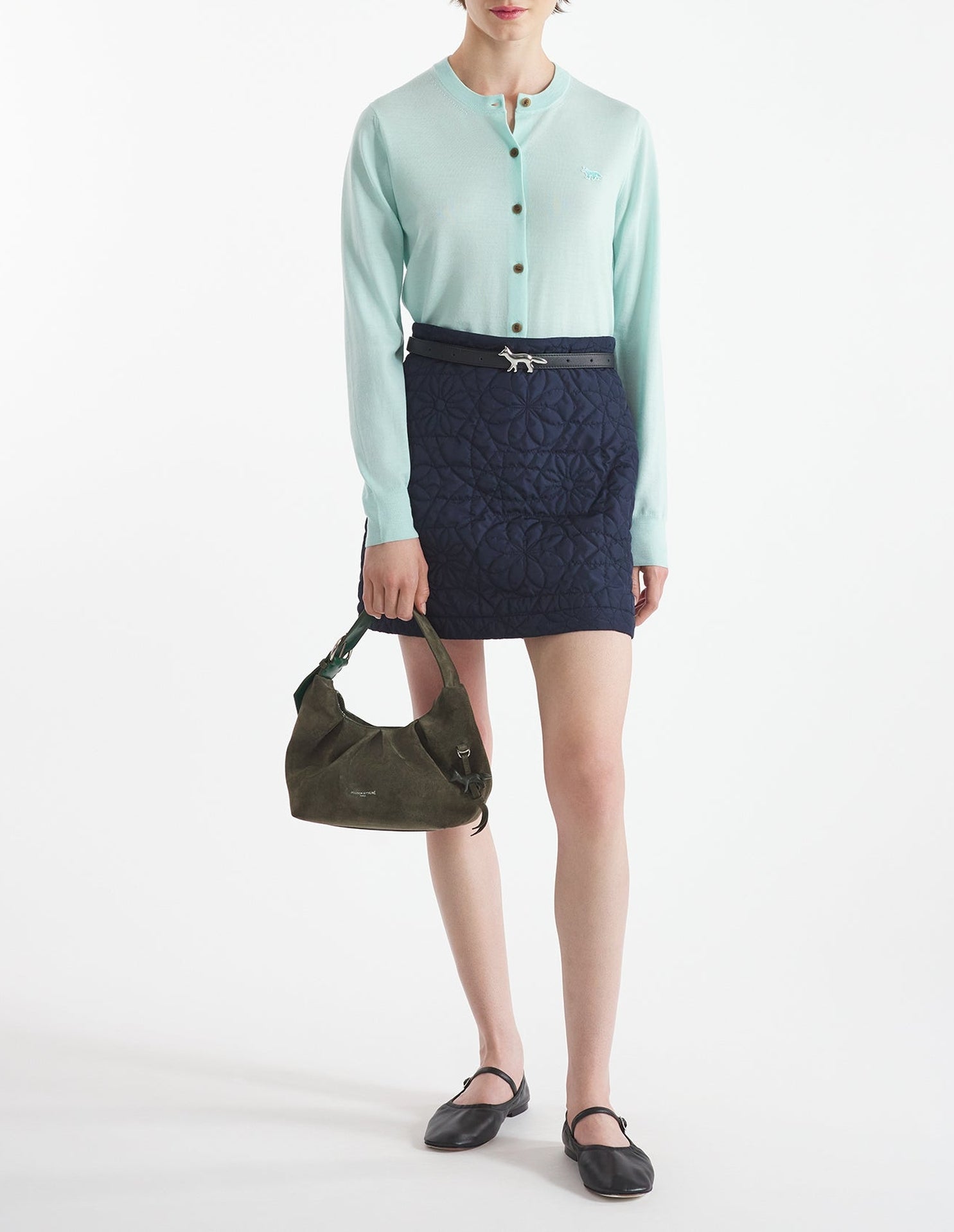 Cardigan Baby Fox en laine - Peppermint