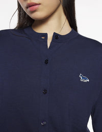 Baby Fox wool cardigan - Deep Navy