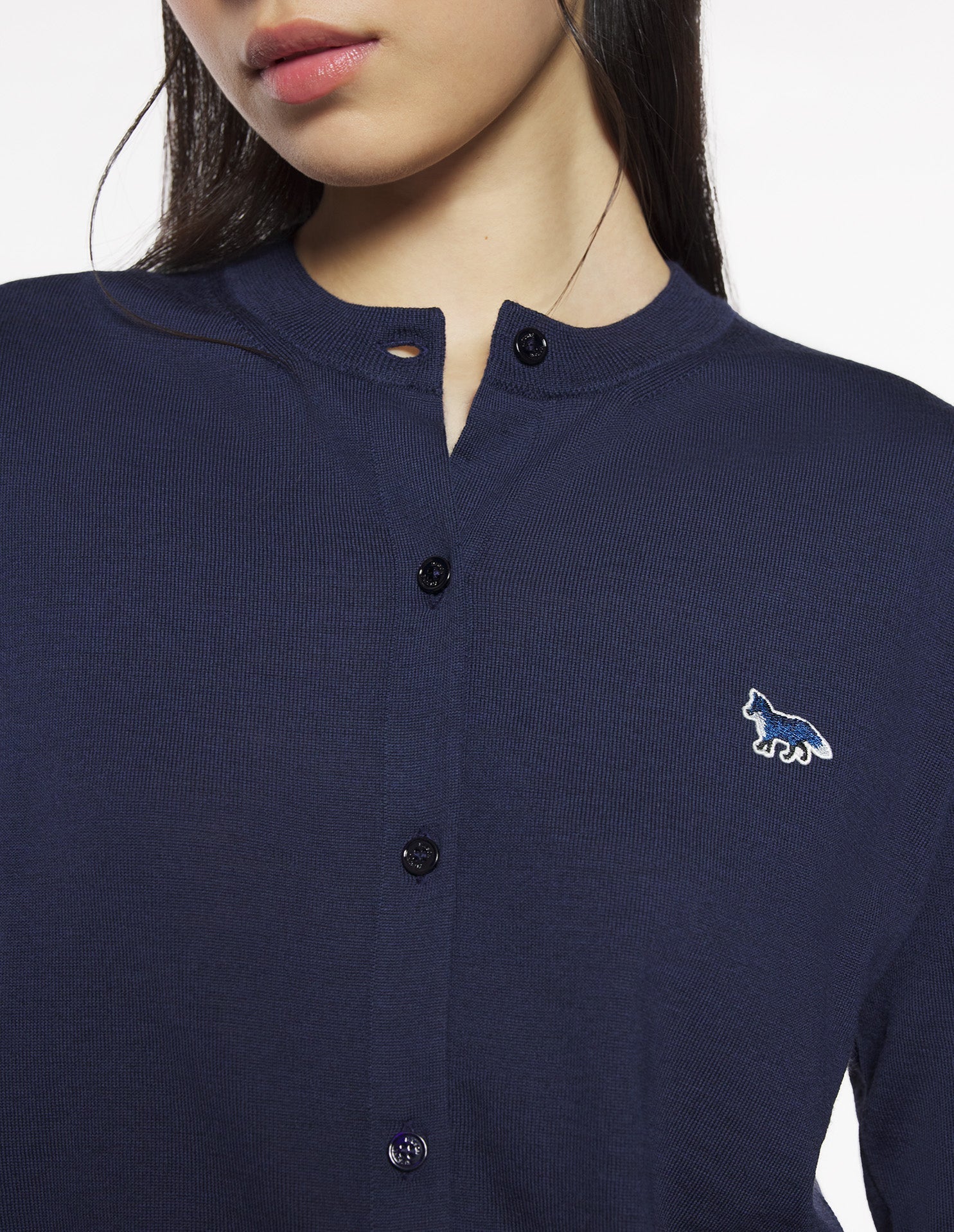 Baby Fox wool cardigan - Deep Navy