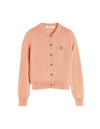 Cardigan with embroidered wool crest - Gerbera Red