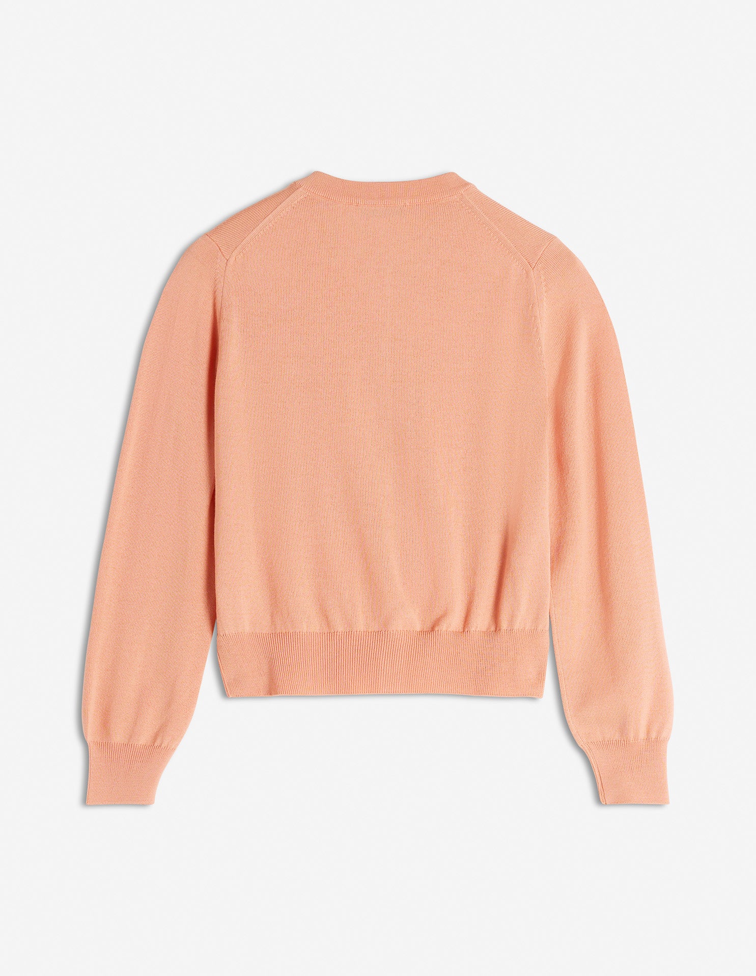 Cardigan with embroidered wool crest - Gerbera Red