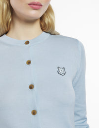 Bold Fox Head Patch Regular Cardigan - Hortensia