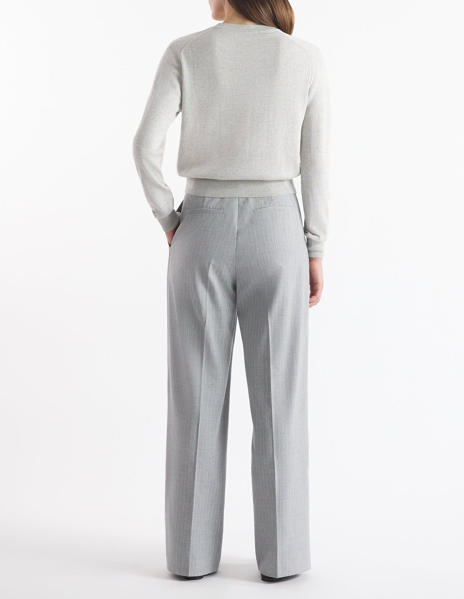 Cardigan Bold Fox Head avec écusson en laine - Light Grey Melange