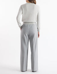 Cardigan Bold Fox Head avec écusson en laine - Light Grey Melange