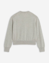 Cardigan Bold Fox Head avec écusson en laine - Light Grey Melange