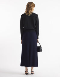 Bold Fox Head cardigan with wool crest - Black