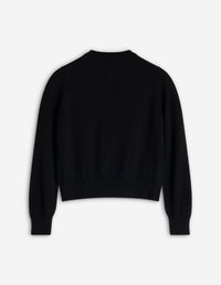 Cardigan Bold Fox Head avec écusson en laine - Black