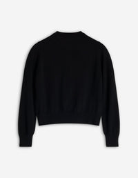 Bold Fox Head cardigan with wool crest - Black