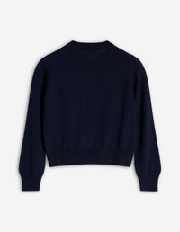 Bold Fox Head cardigan with wool crest - Ink Blue