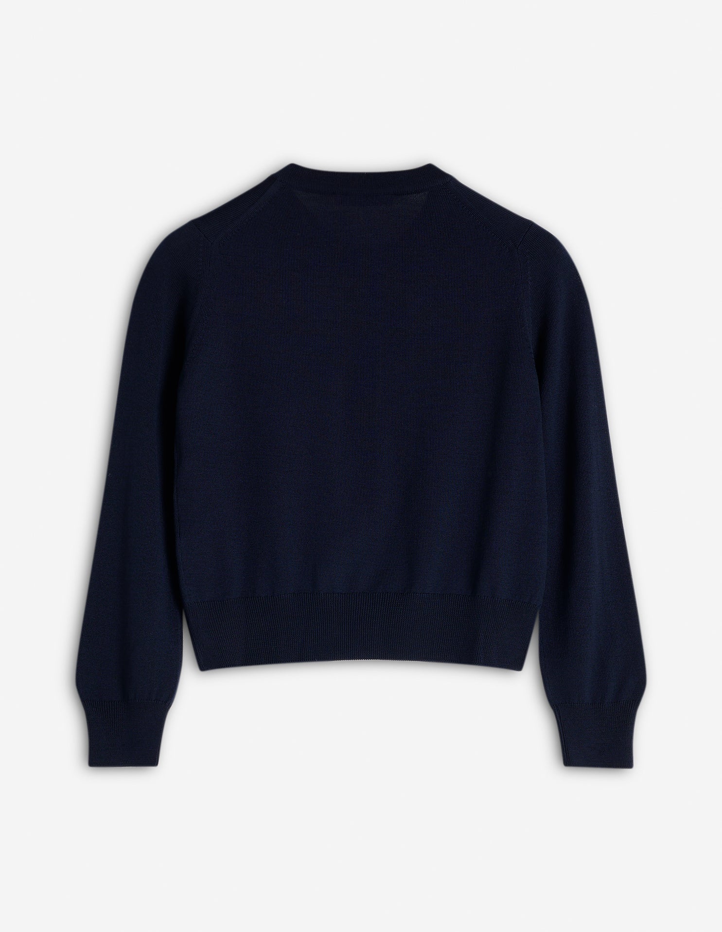 Bold Fox Head cardigan with wool crest - Ink Blue