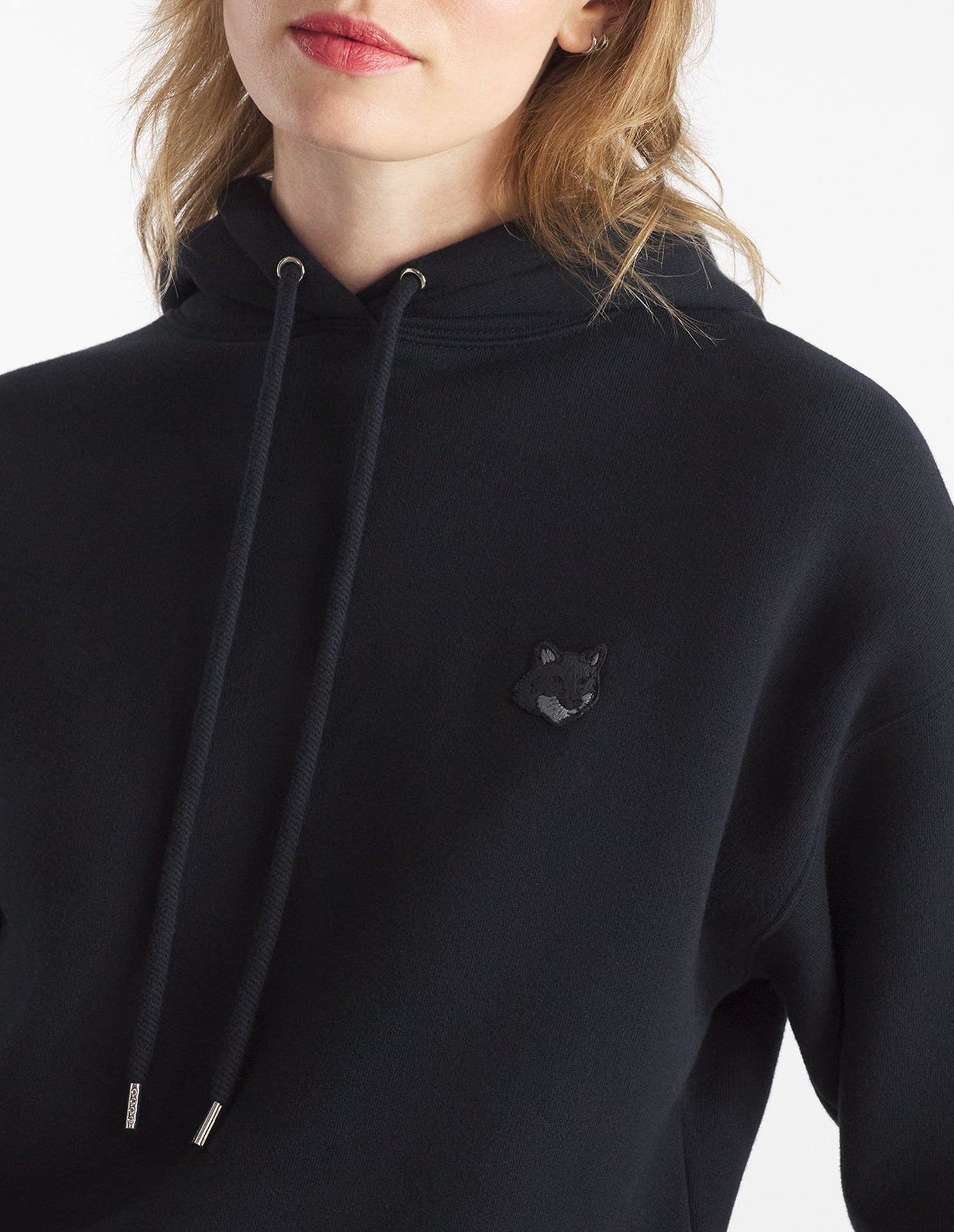 Sweat à capuche Bold Fox Head et manches longues - Black
