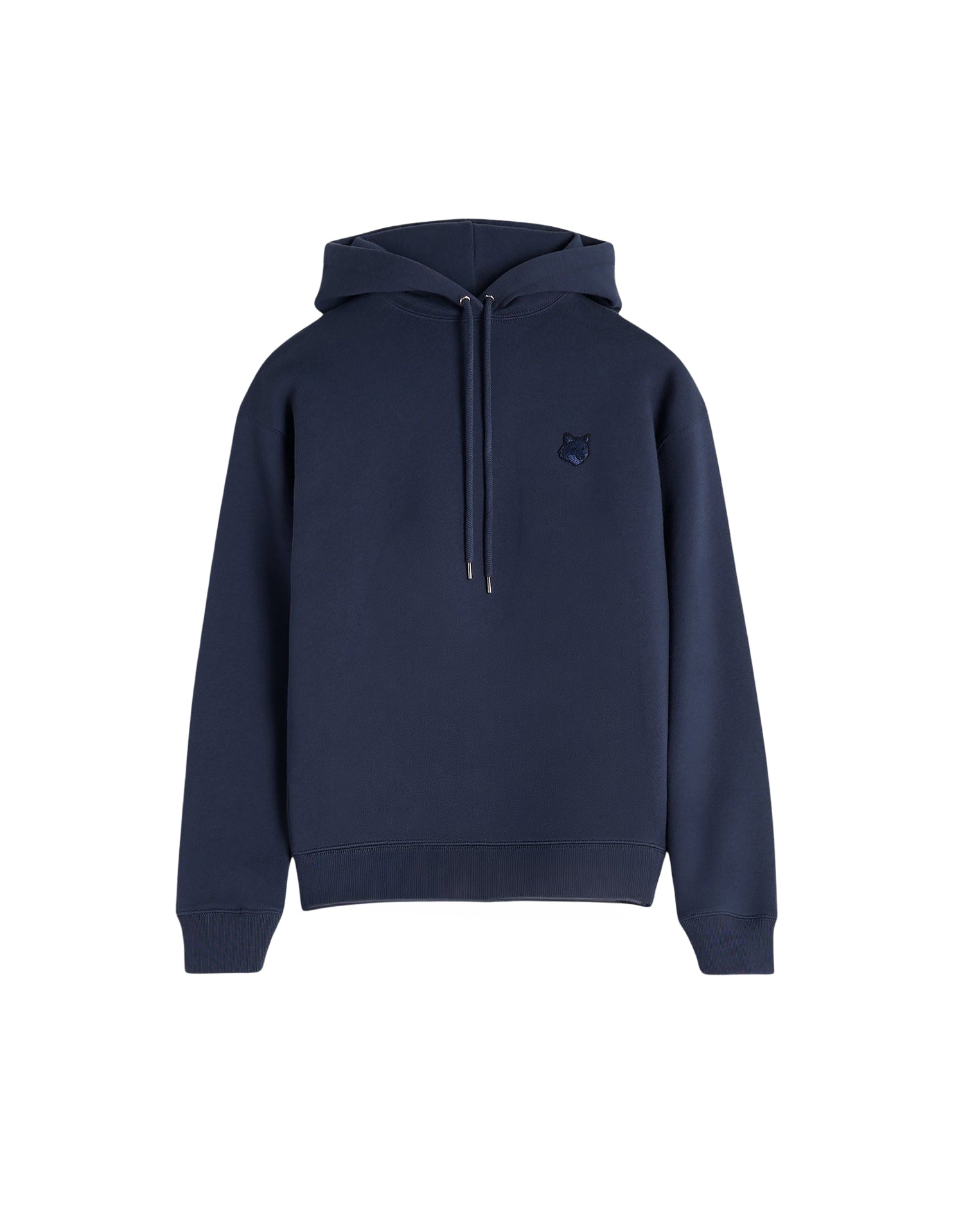 Bold Fox Head and long sleeve hoodie - Ink Blue