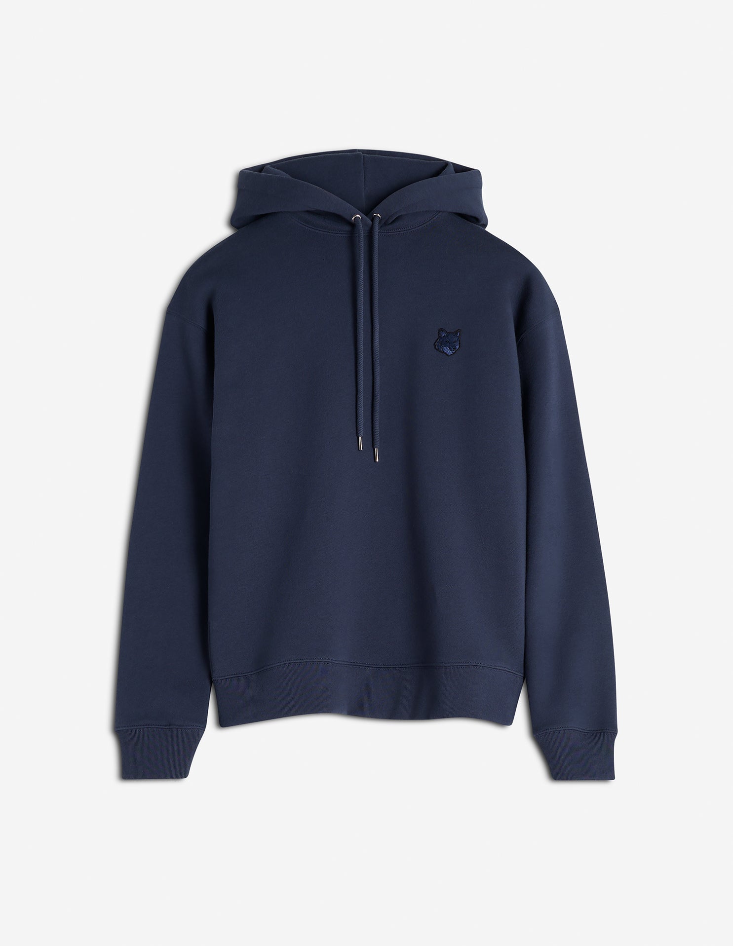 Bold Fox Head Patch Comfort Hoodie - Ink Blue