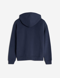 Bold Fox Head Patch Comfort Hoodie - Ink Blue
