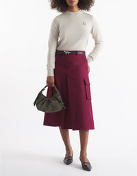 Bold Fox Head jumper with wool badge - Light Beige Melange