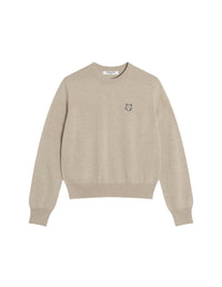 Pull Bold Fox Head avec écusson en laine - Light Beige