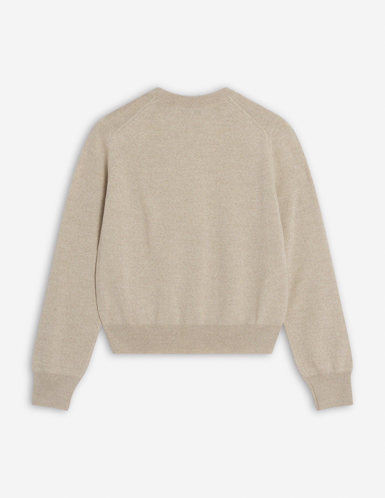 Bold Fox Head jumper with wool badge - Light Beige Melange