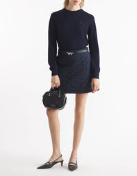 Pull Bold Fox Head avec écusson en laine - Ink Blue