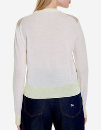 Pull Baby Fox à manches longues en laine - Light Beige Melange