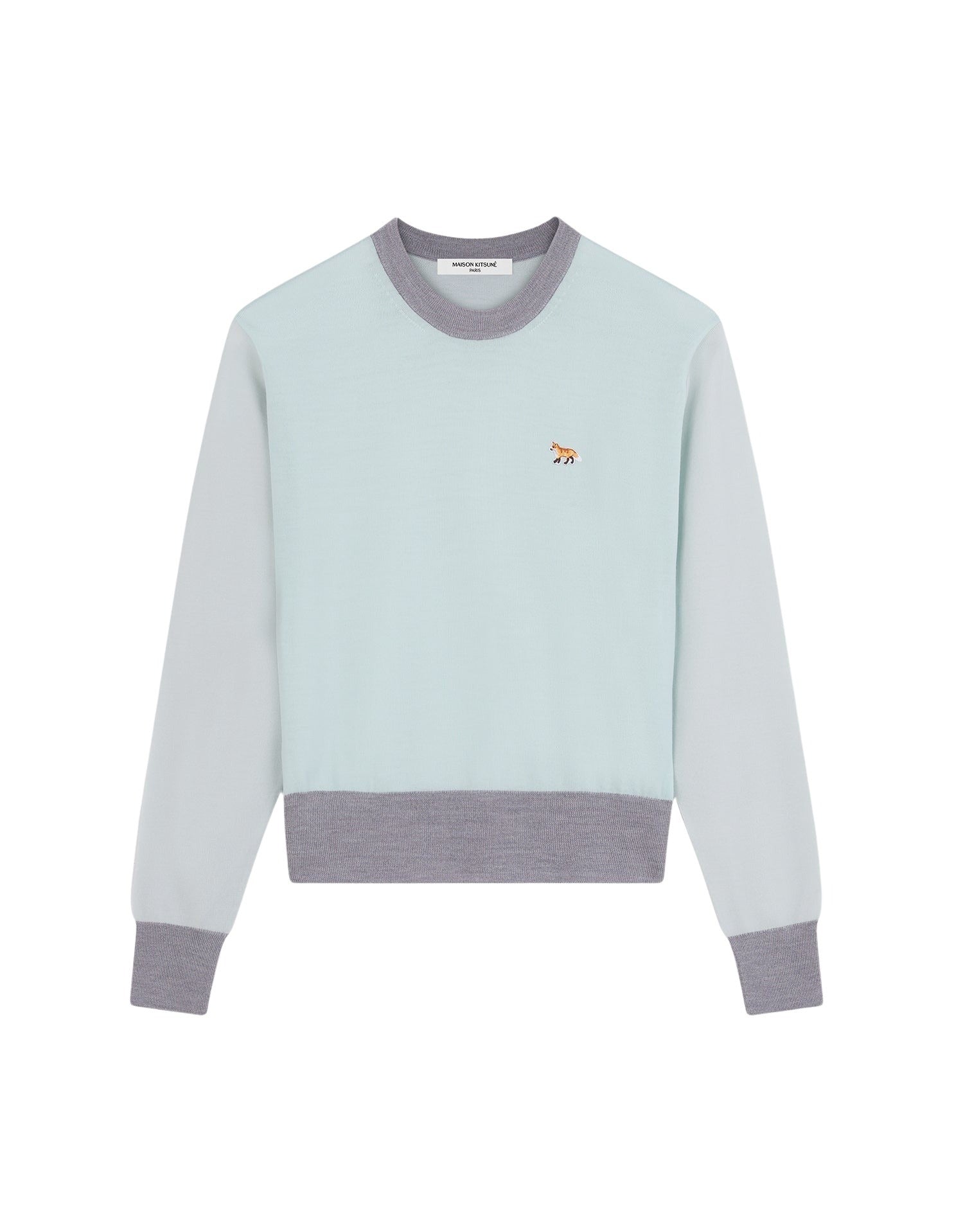 Pull Baby Fox à manches longues en laine - Peppermint