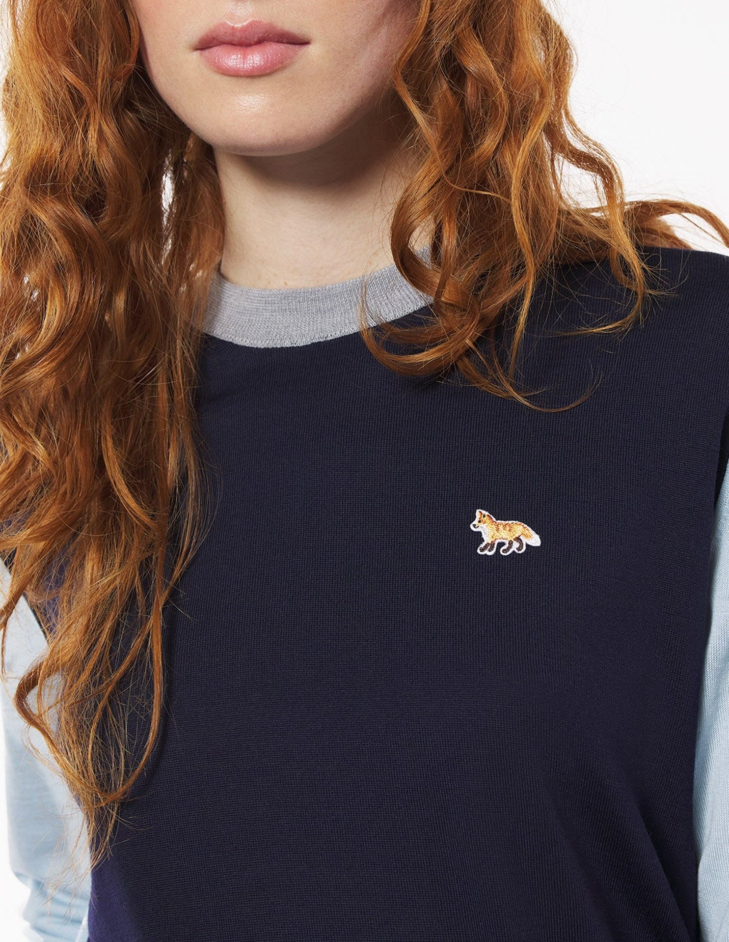 Pull Baby Fox à manches longues en laine - Navy