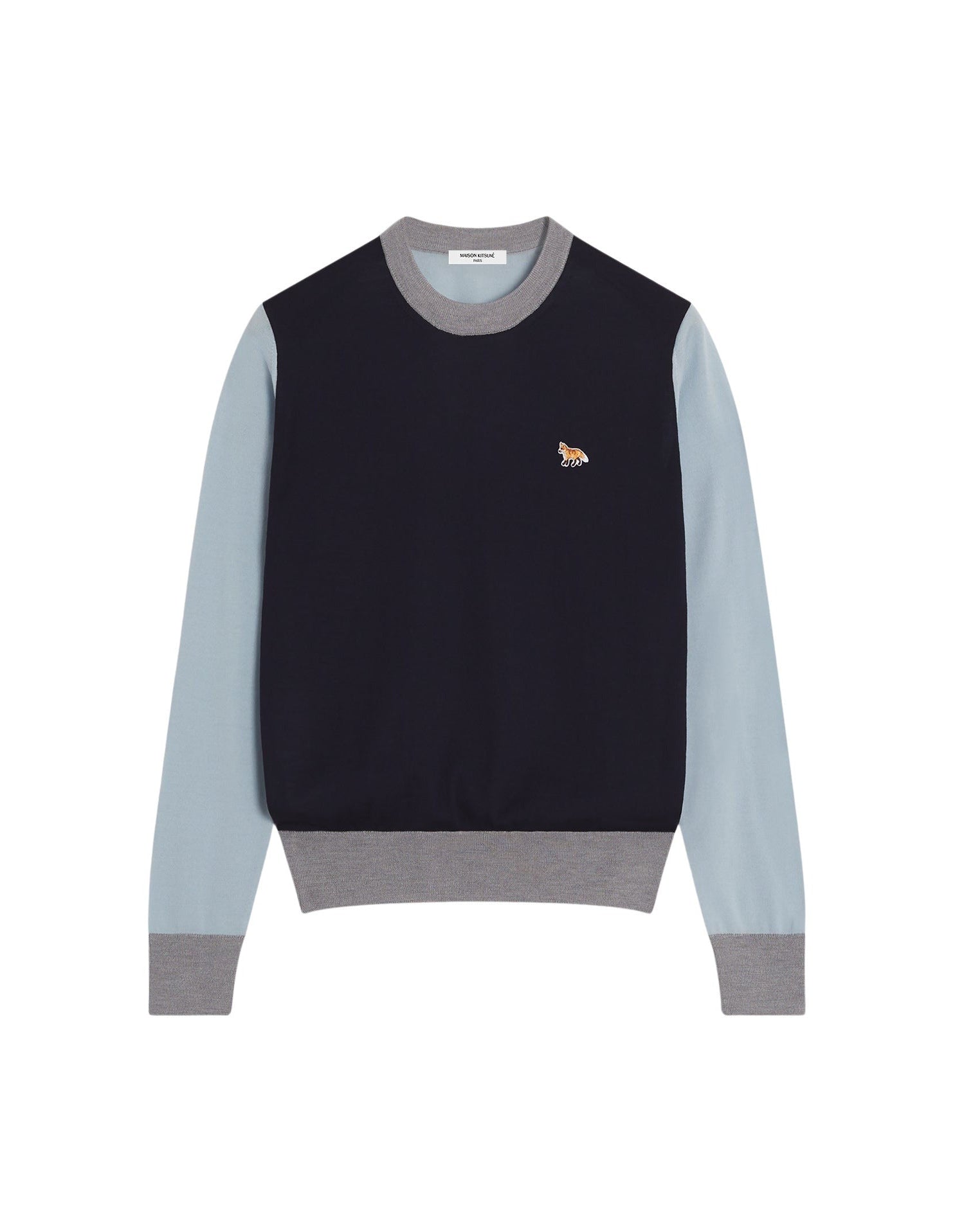 Pull Baby Fox à manches longues en laine - Navy