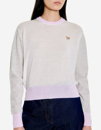 Pull Baby Fox à manches longues en laine - Ecru